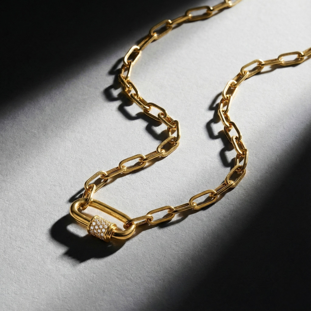 Diamond Lock Necklace