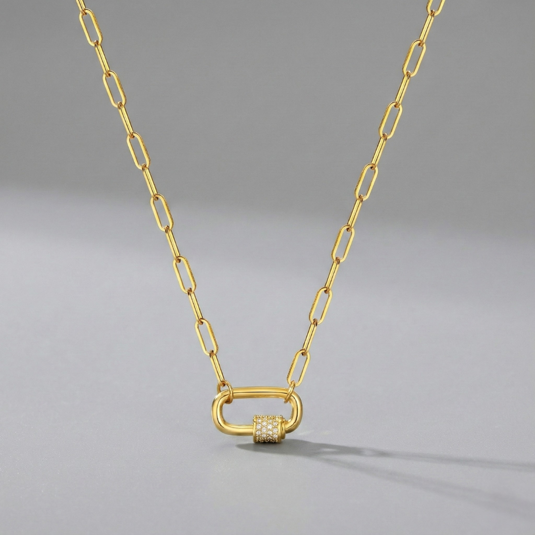 Diamond Lock Necklace