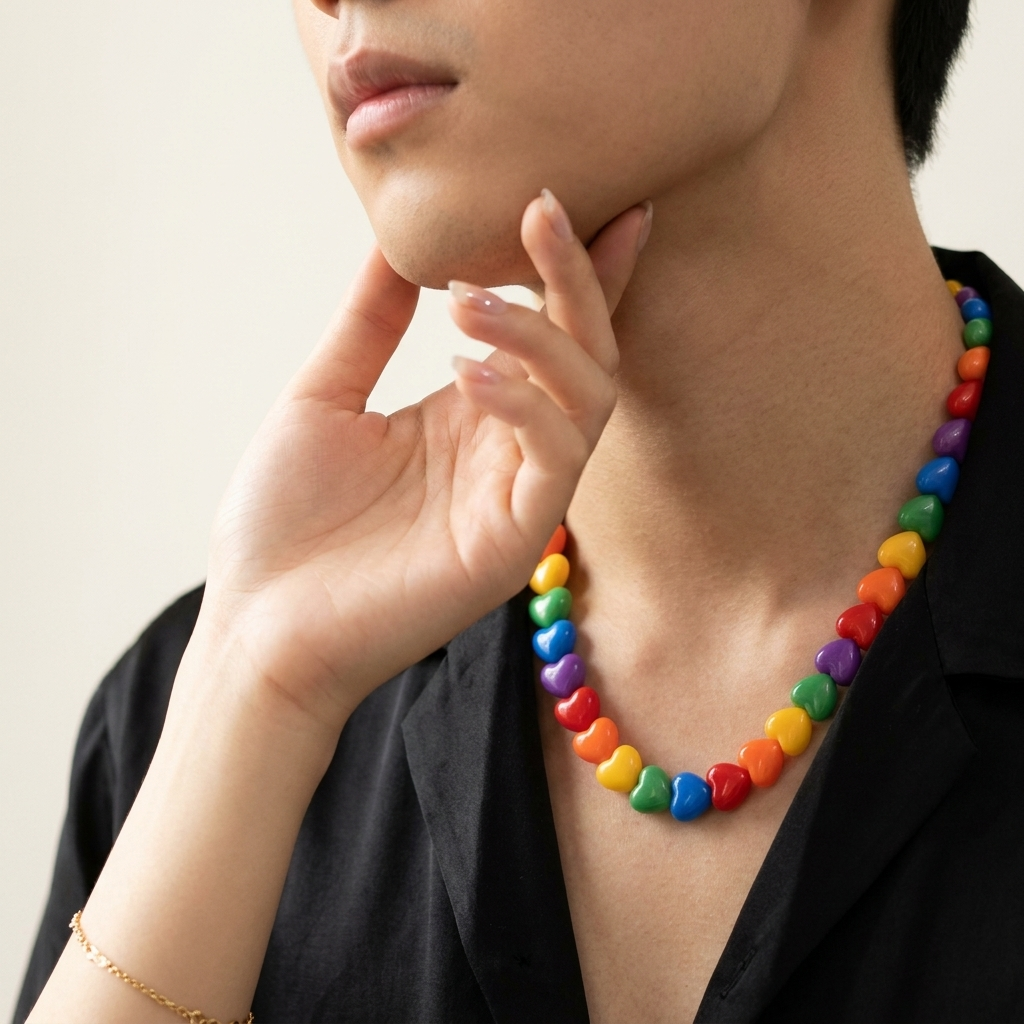 Rainbow Hearts Necklace