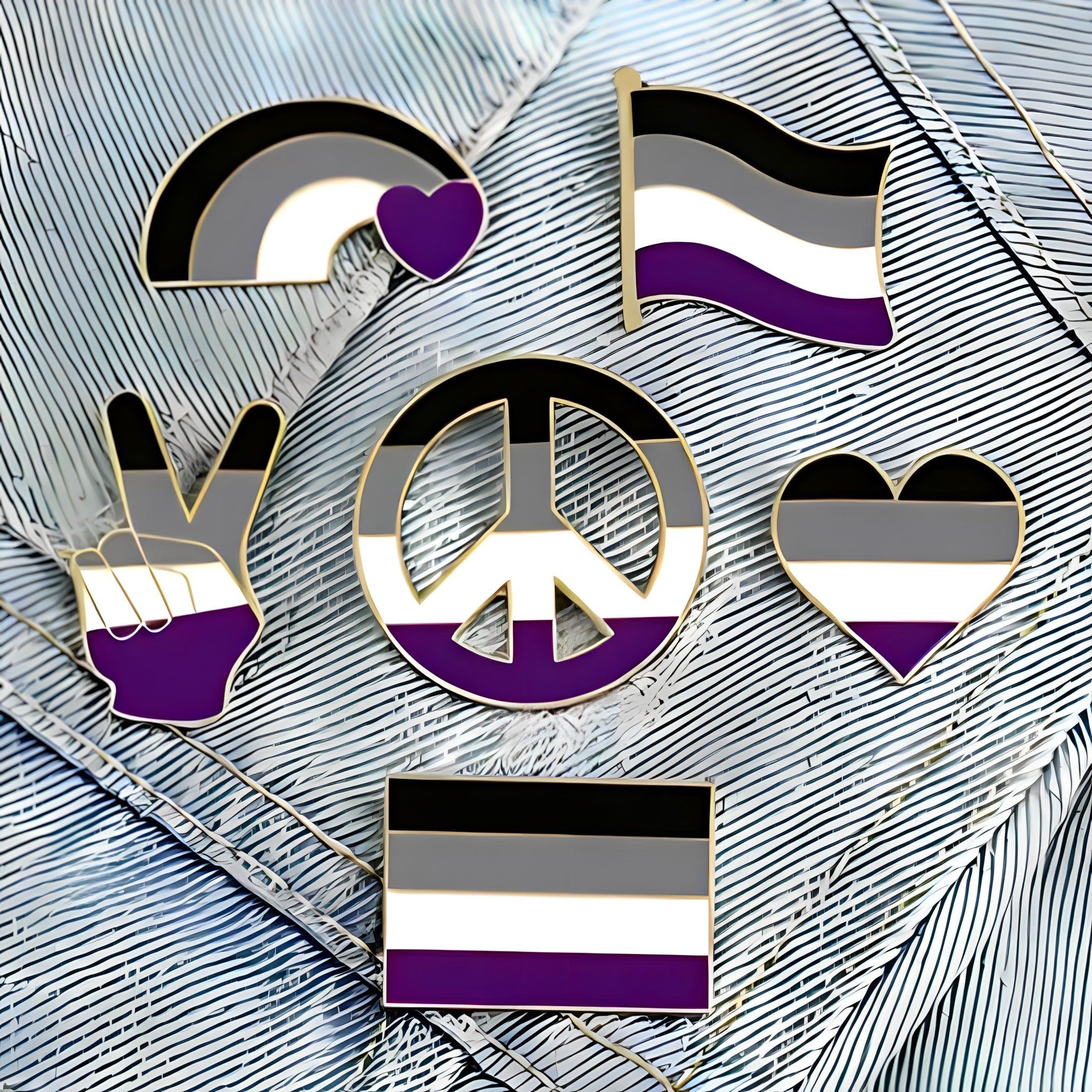 Asexual Badges 6 pack