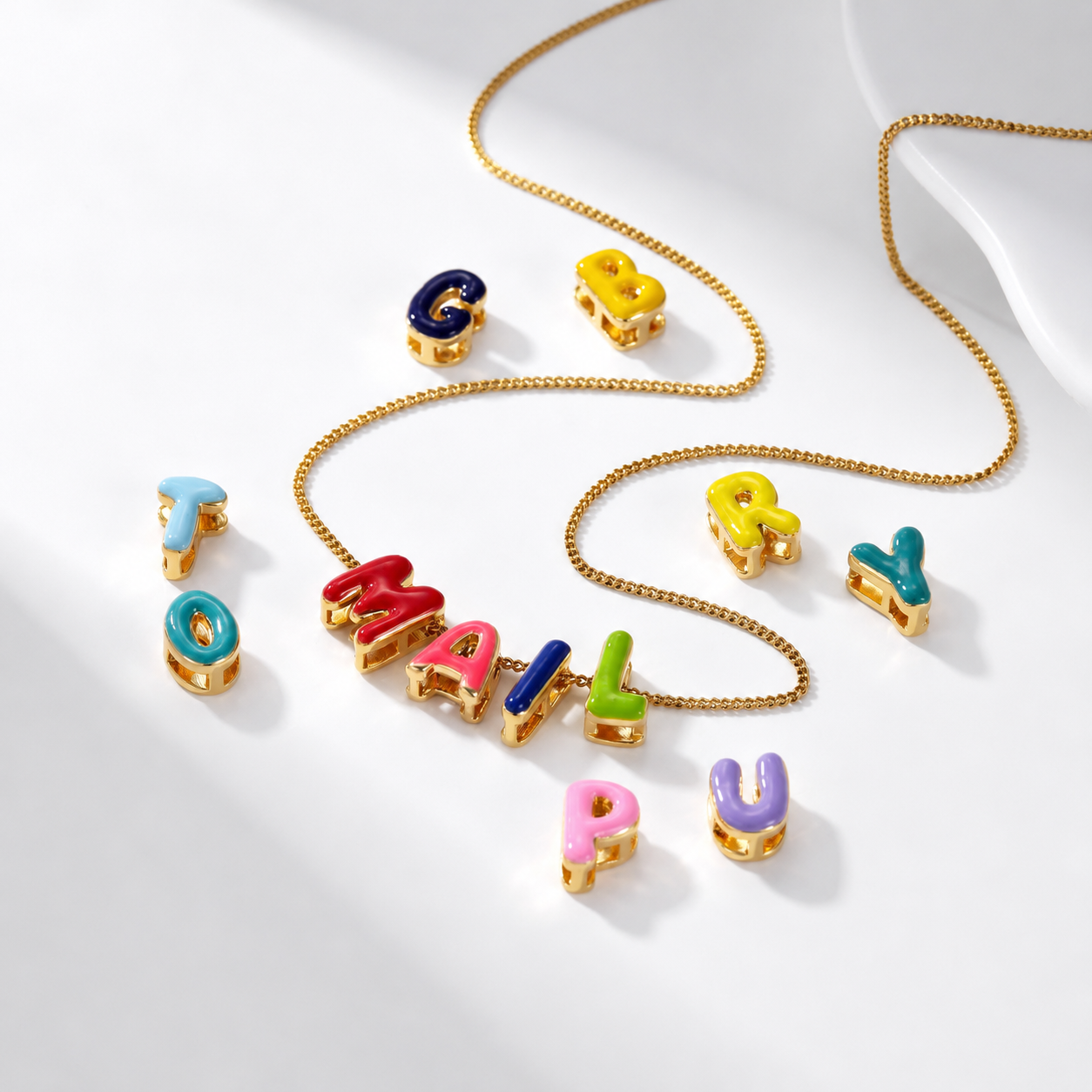 Rainbow Bubble Personalised Necklace