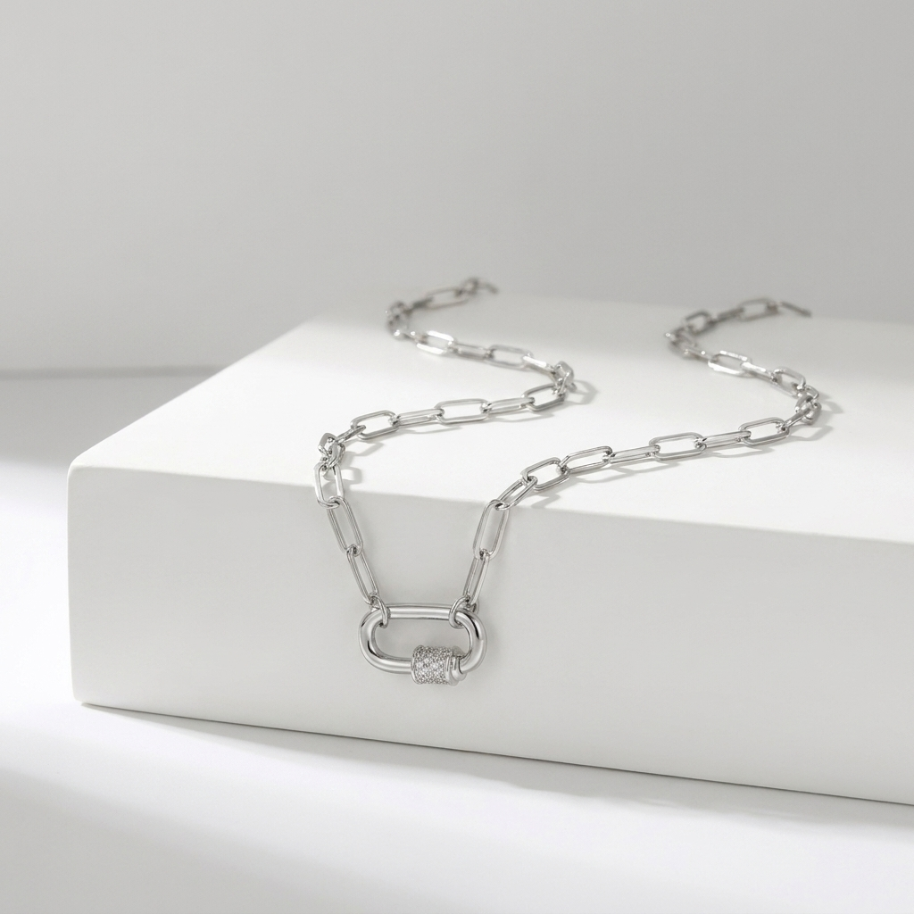 Diamond Lock Necklace