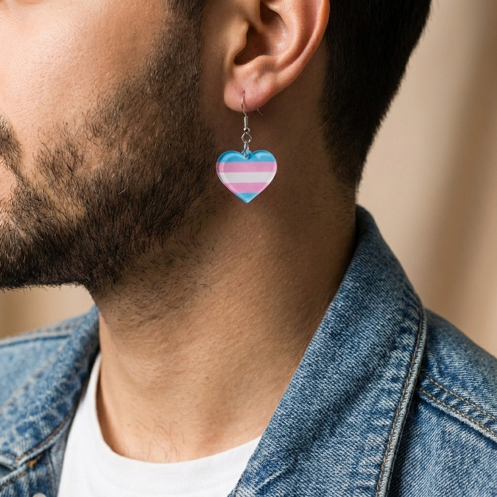 Trans Flag Earrings