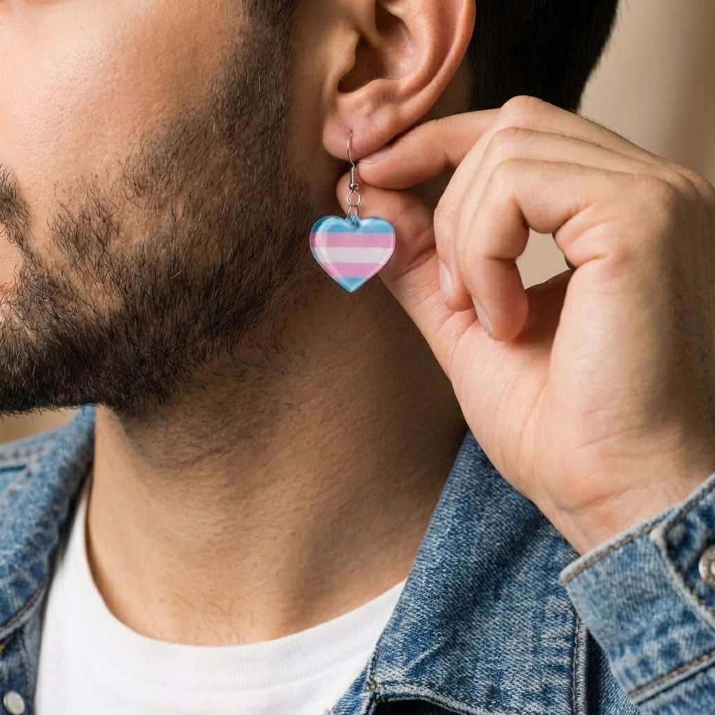 Trans Flag Earrings