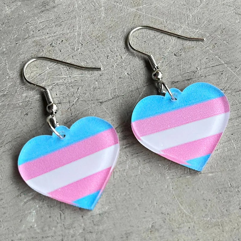 Trans Flag Earrings