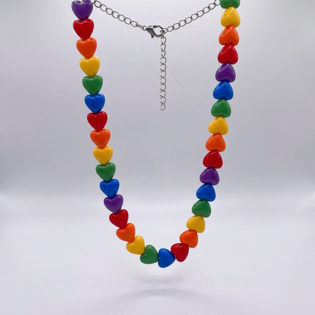 Rainbow Hearts Necklace