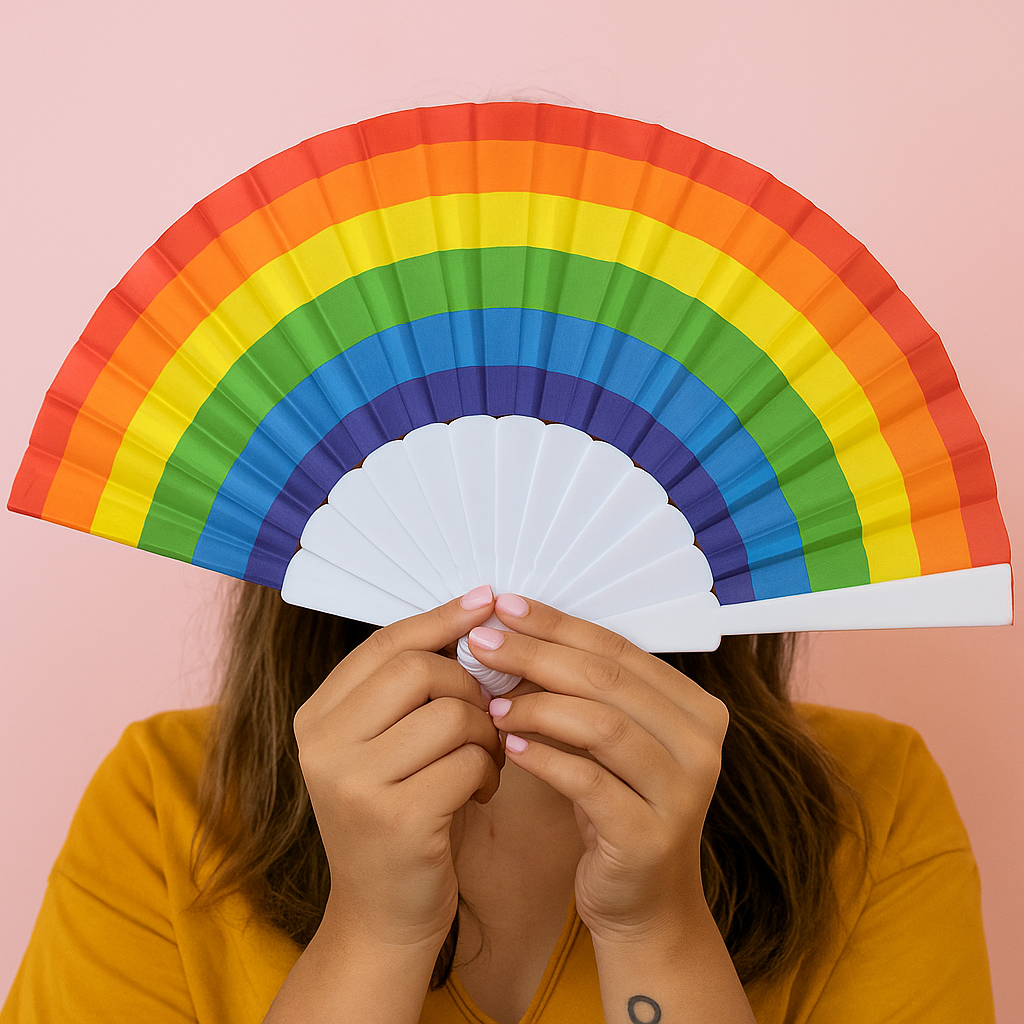 Rainbow Handheld Folding Fan