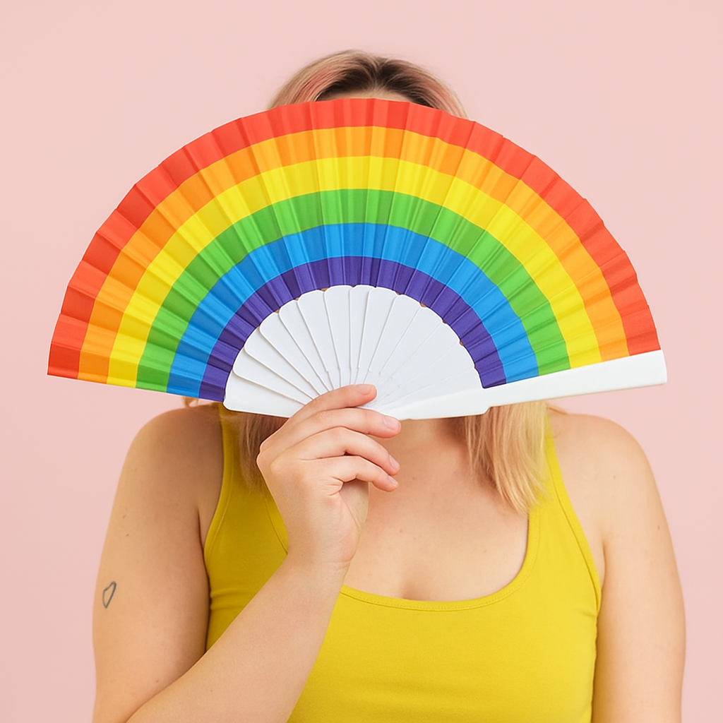 Rainbow Handheld Folding Fan