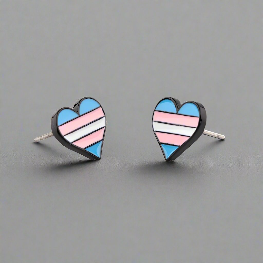 Transgender Heart Earrings