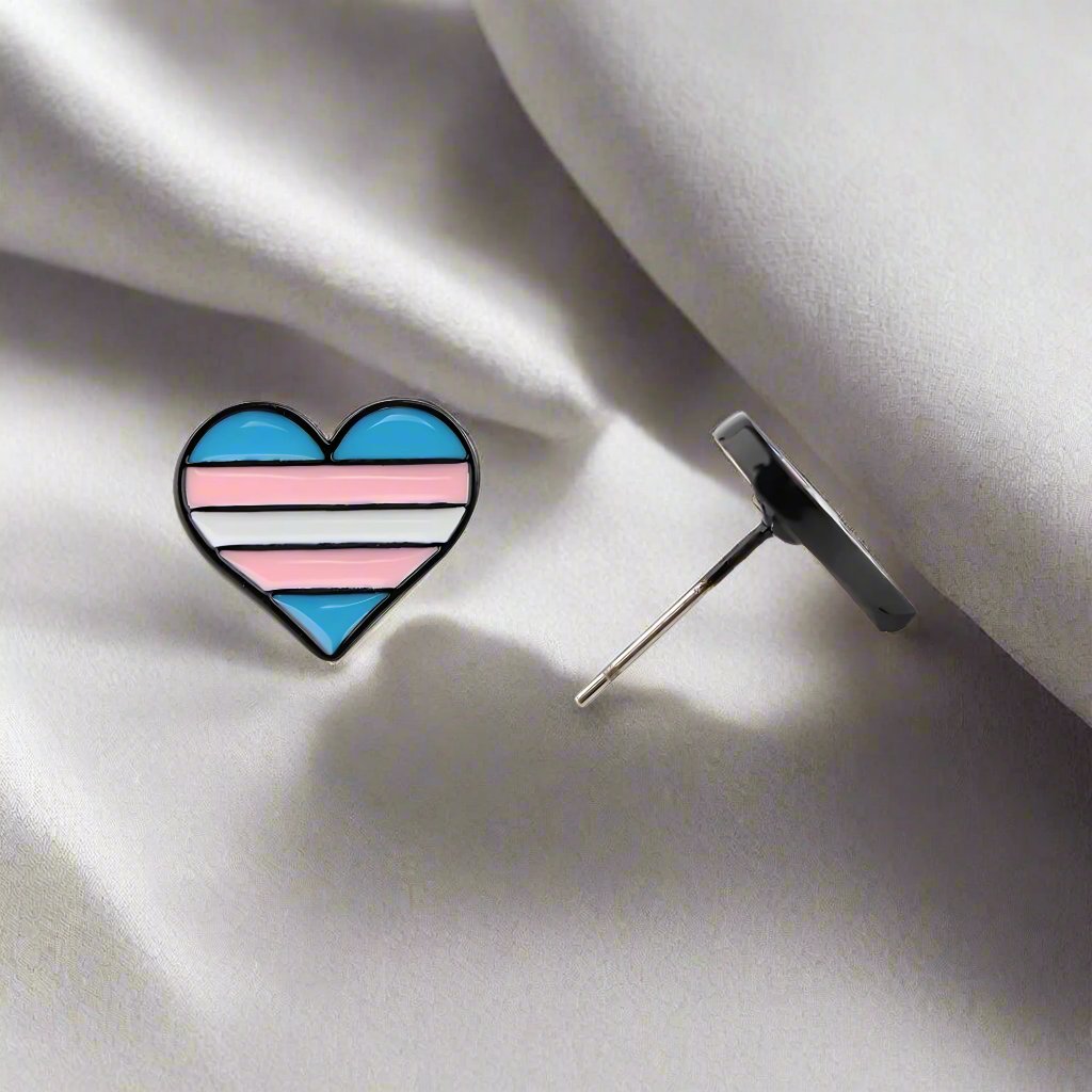 Transgender Heart Earrings