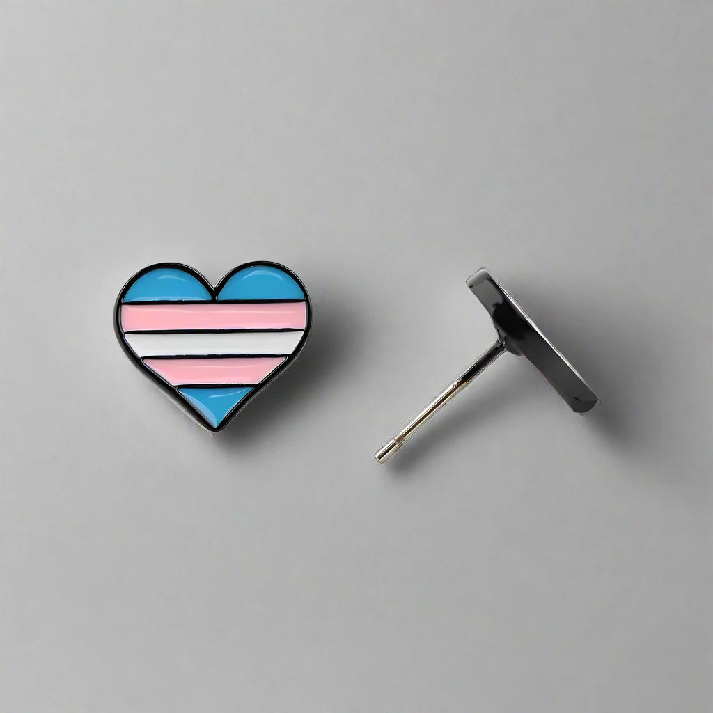 Transgender Heart Earrings