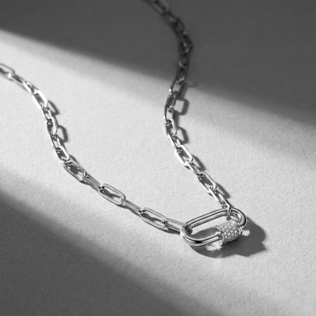 Diamond Lock Necklace