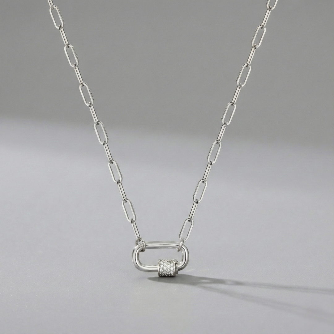 Diamond Lock Necklace