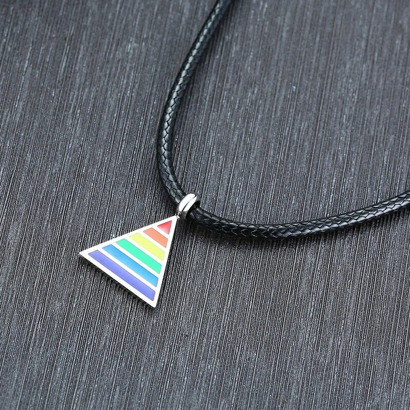 Pyramid Pride Leather Necklace