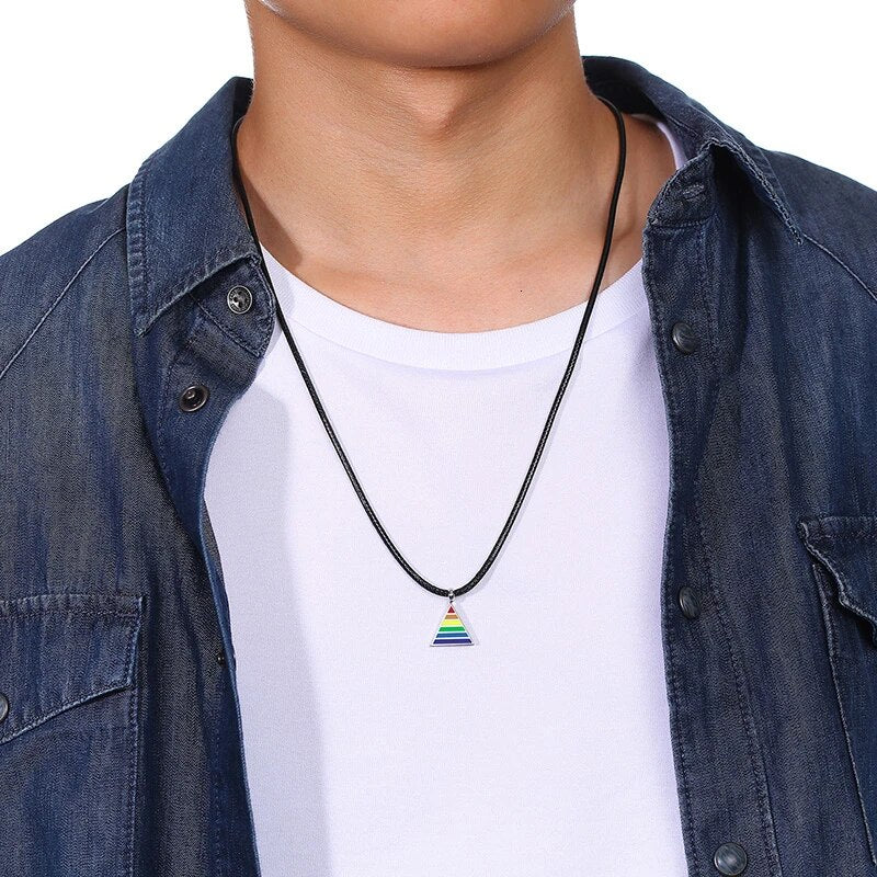 Pyramid Pride Leather Necklace