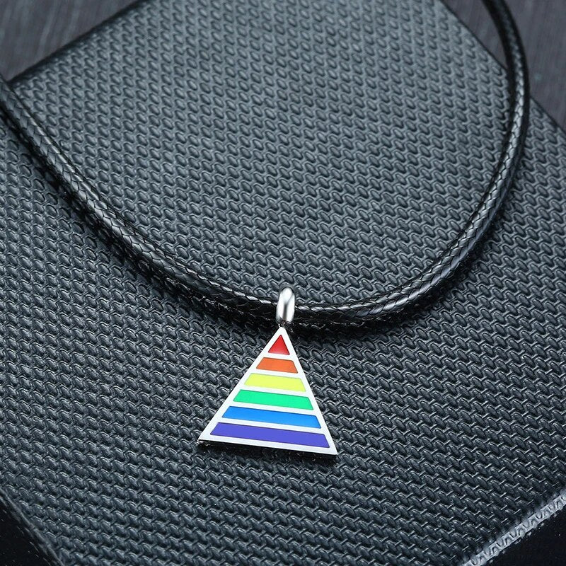 Pyramid Pride Leather Necklace