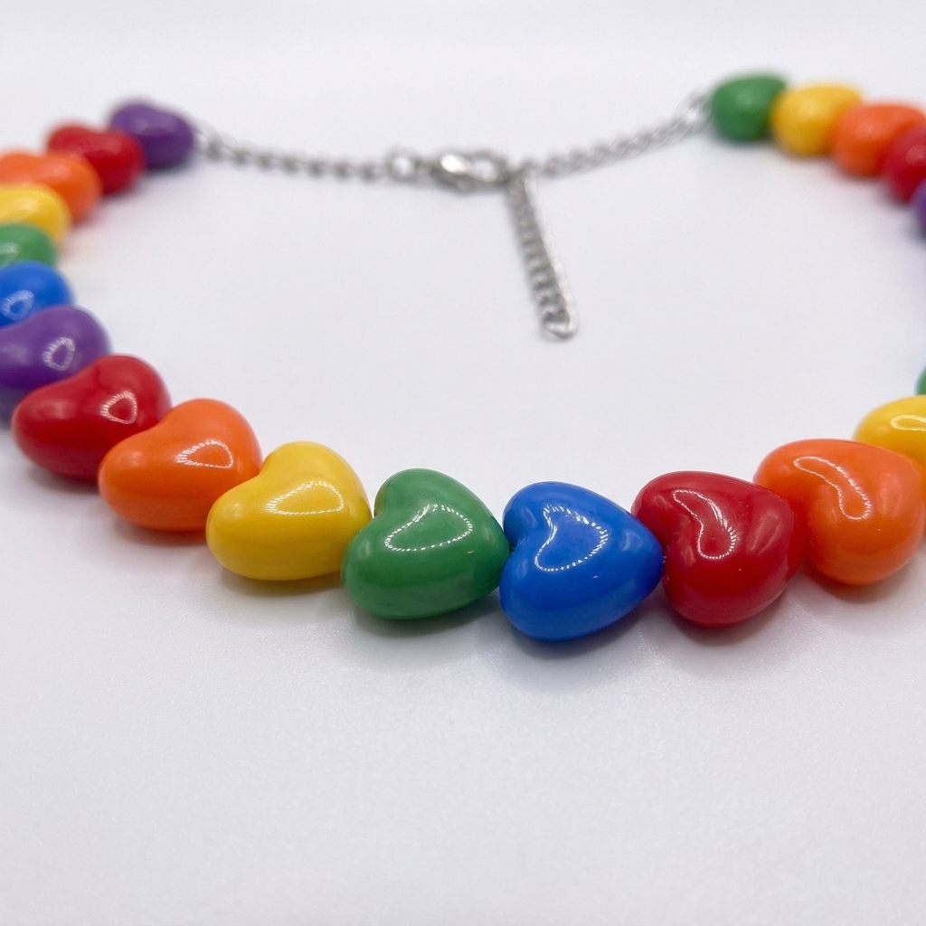 Rainbow Hearts Necklace