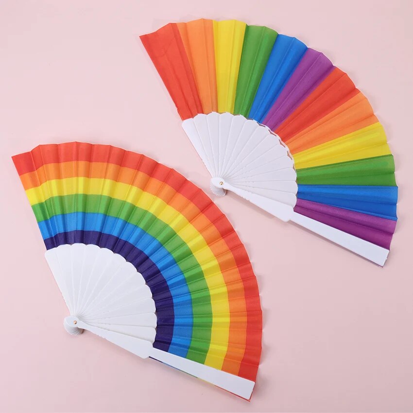 Rainbow Handheld Folding Fan