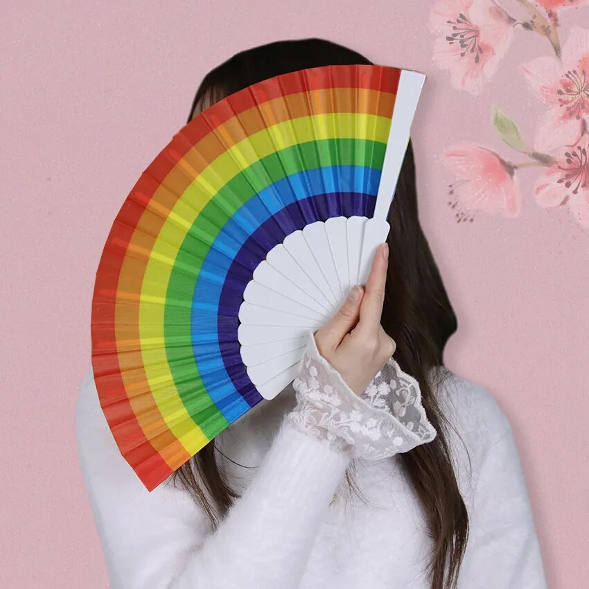 Rainbow Handheld Folding Fan