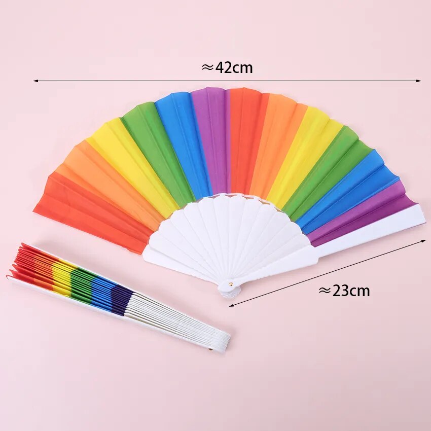 Rainbow Handheld Folding Fan