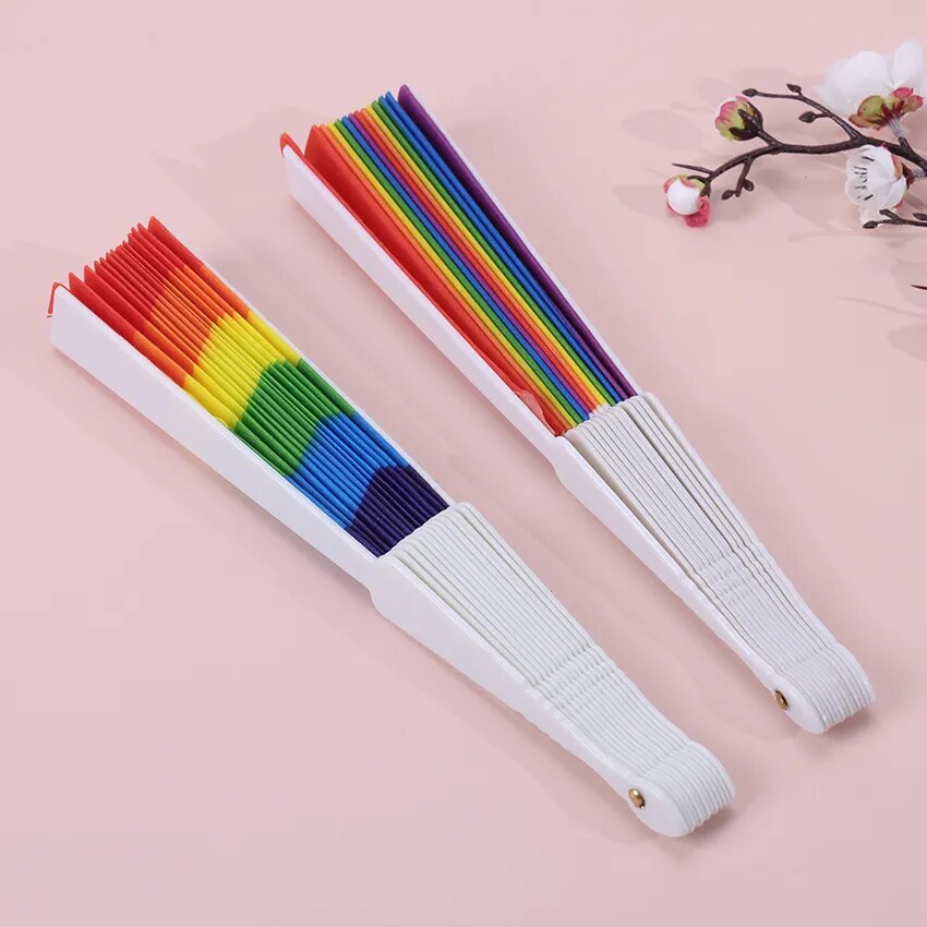 Rainbow Handheld Folding Fan