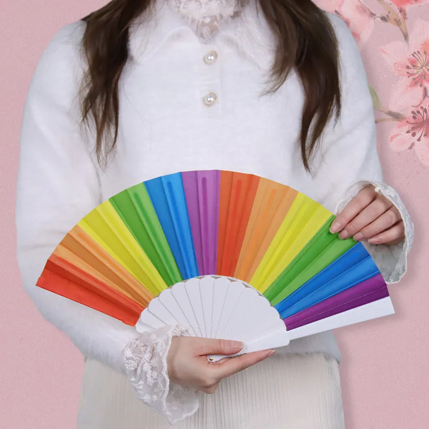 Rainbow Handheld Folding Fan