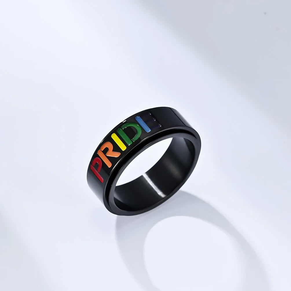 Spinning Pride Ring (Matt Black)