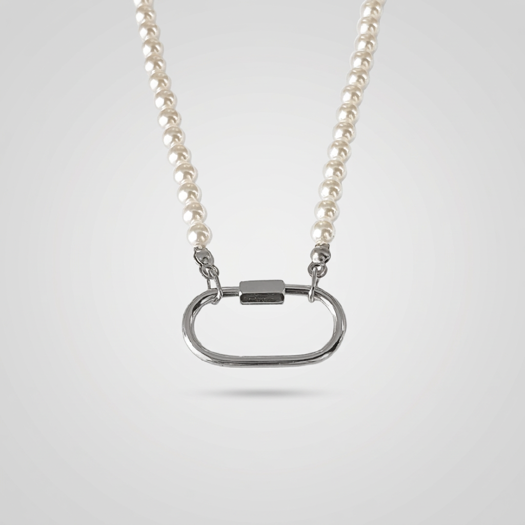 Pearl Carabiner Necklace