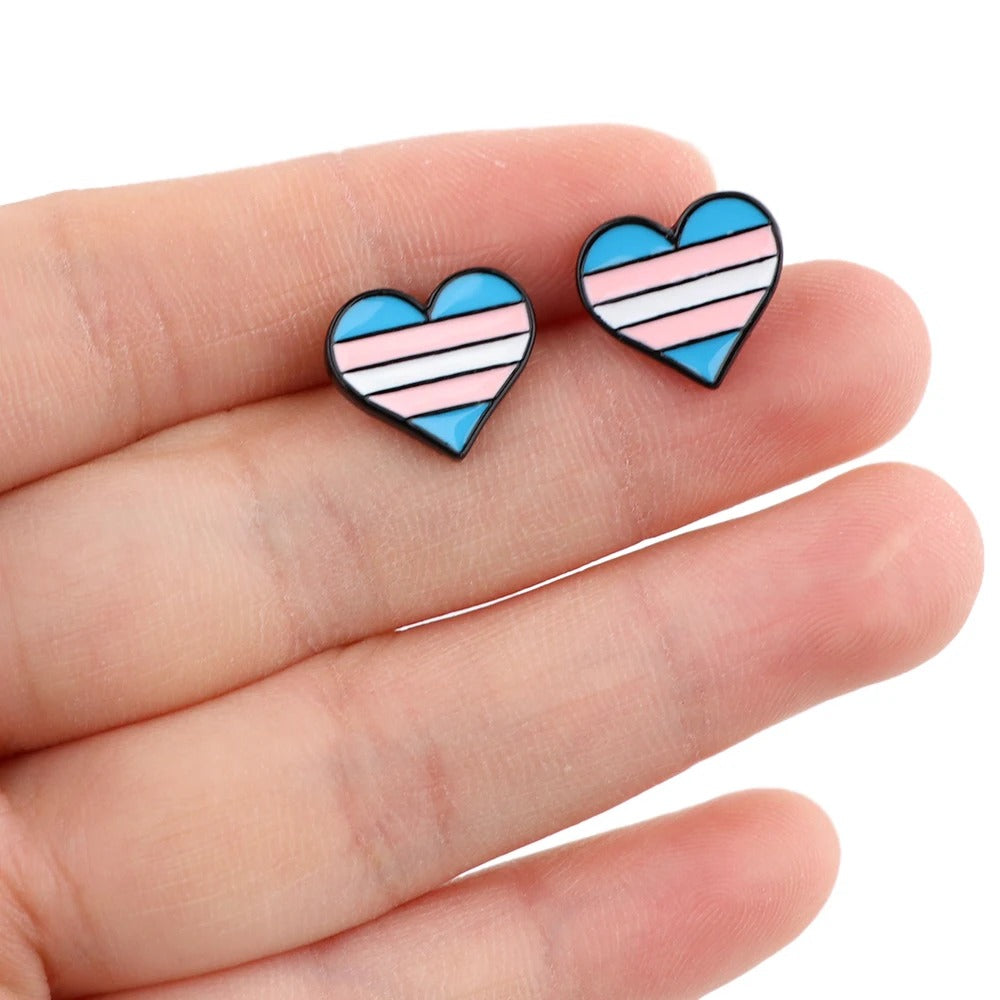 Transgender Heart Earrings