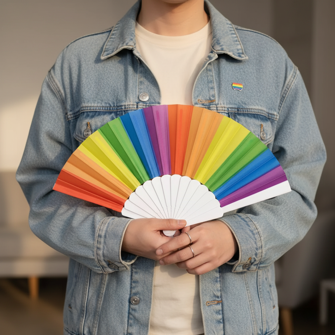 Rainbow Handheld Folding Fan