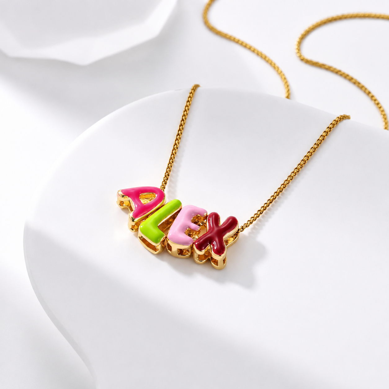 Rainbow Bubble Personalised Necklace