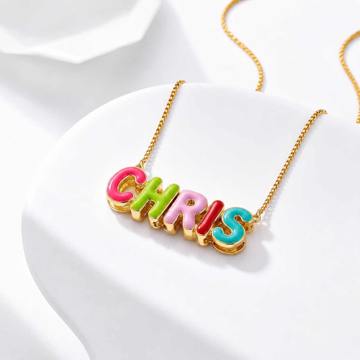 Rainbow Bubble Personalised Necklace
