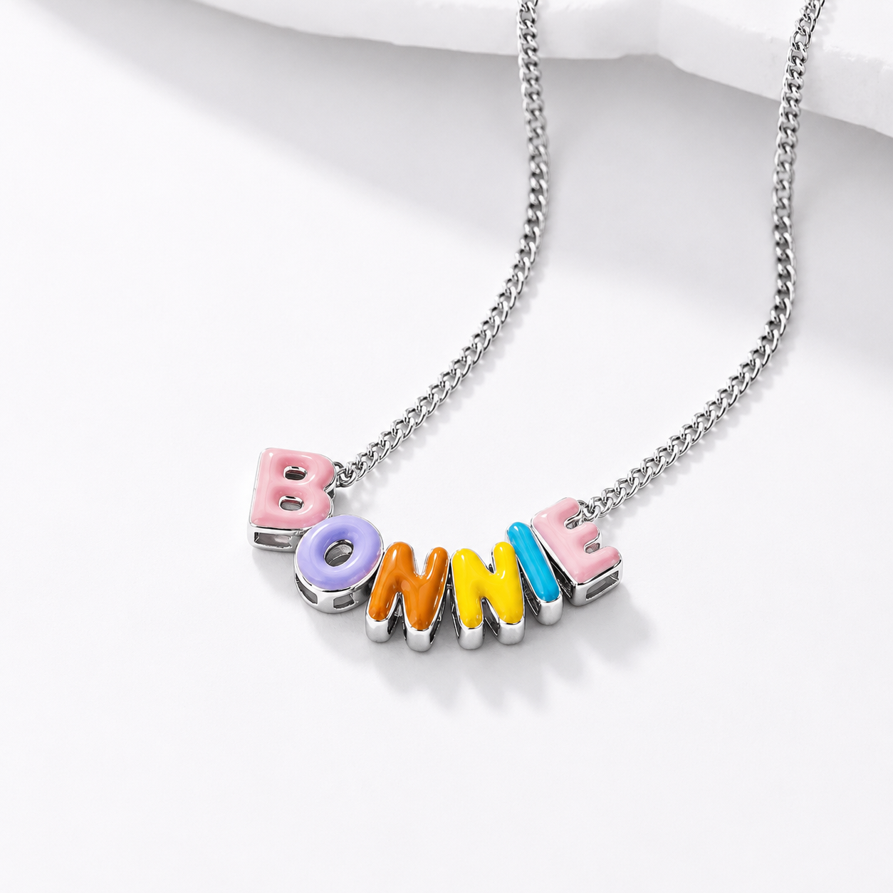 Rainbow Bubble Personalised Necklace
