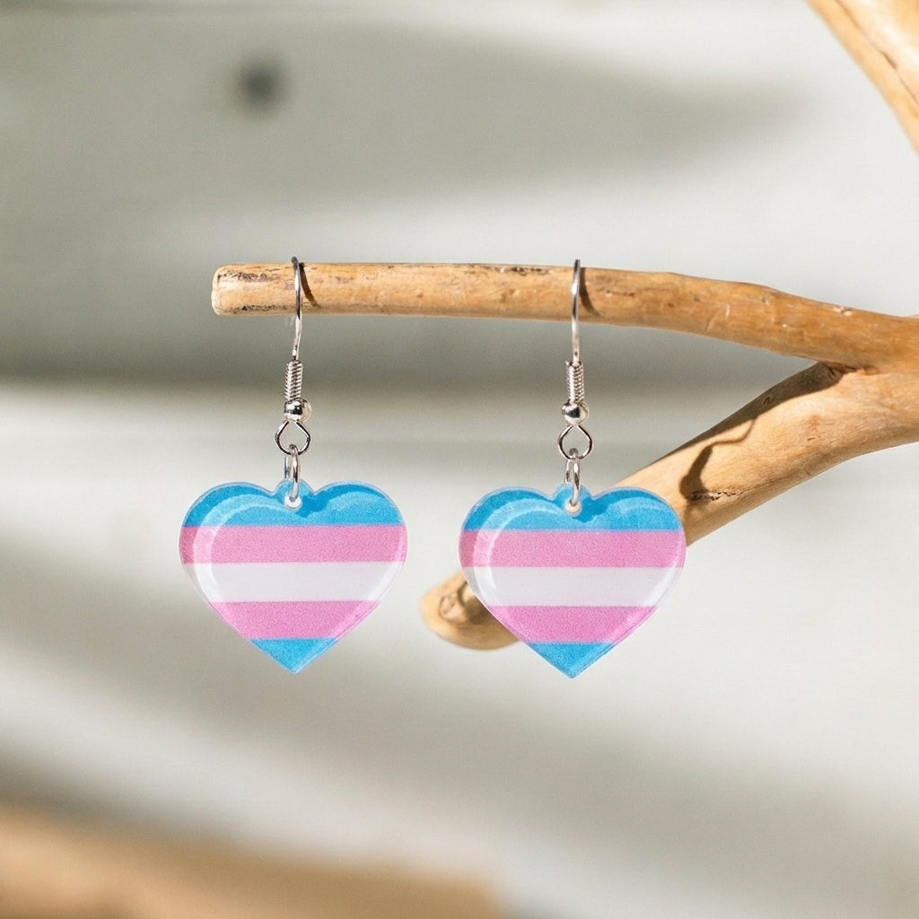 Trans Flag Earrings