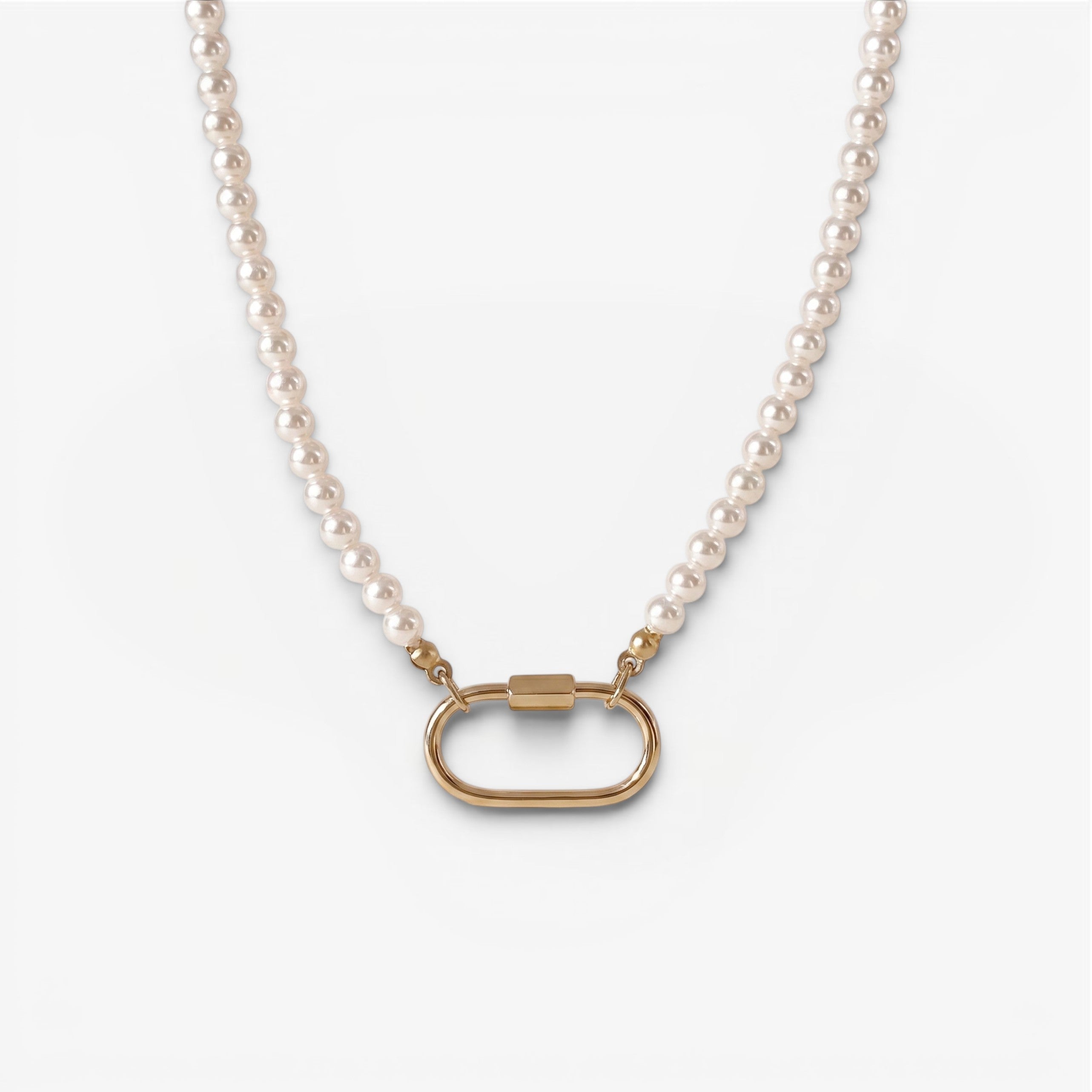 Pearl Carabiner Necklace