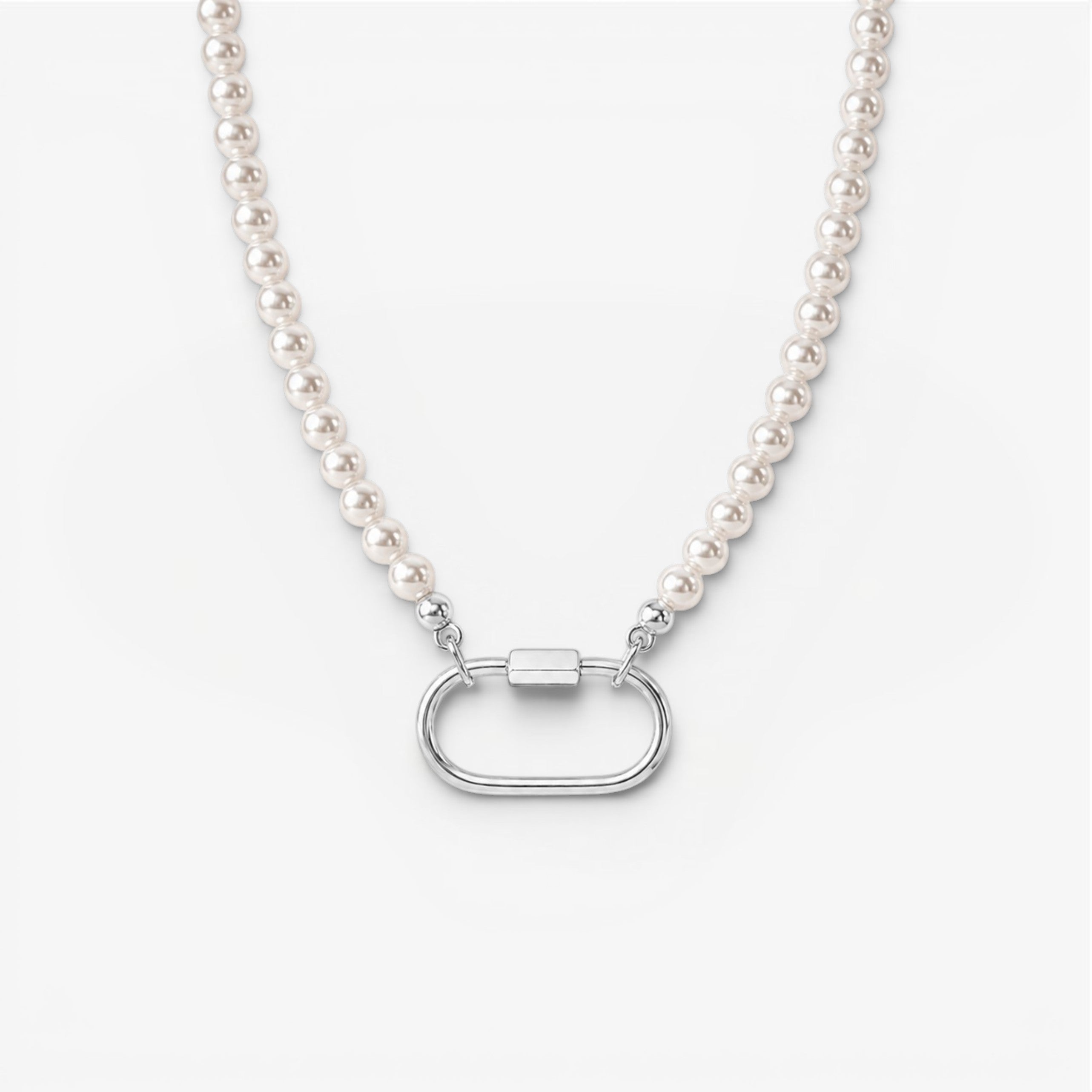 Pearl Carabiner Necklace