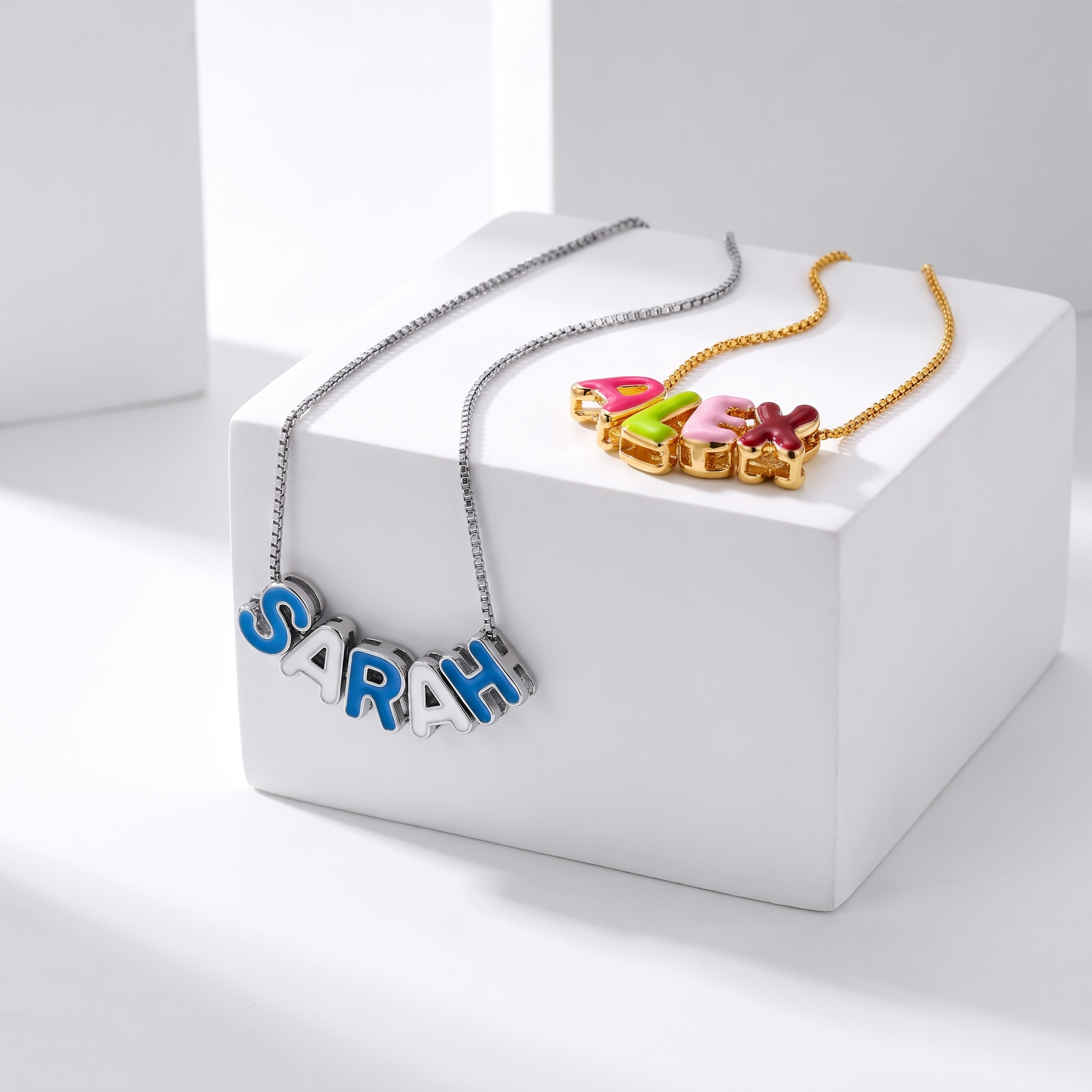 Rainbow Bubble Personalised Necklace