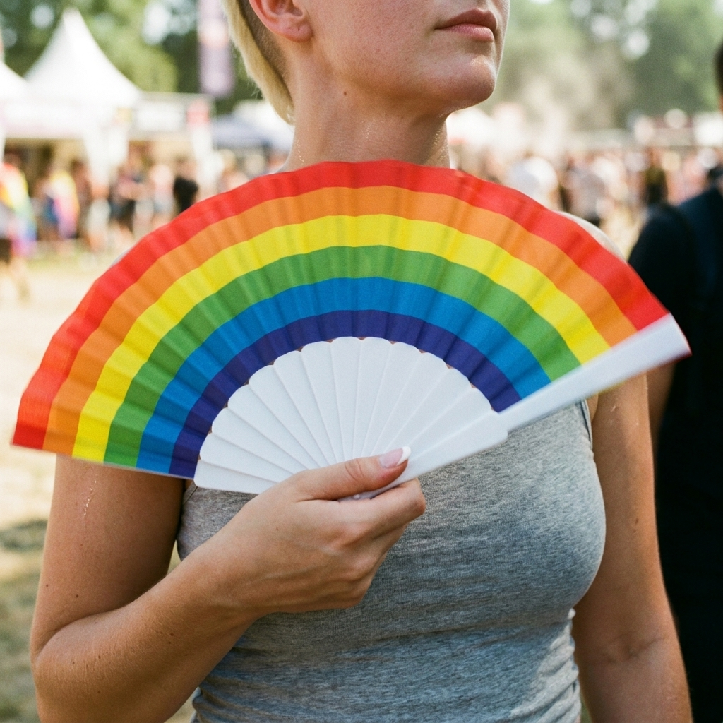 Rainbow Handheld Folding Fan