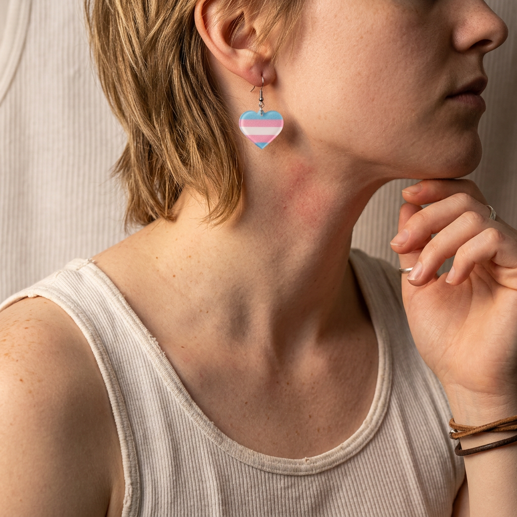 Trans Flag Earrings